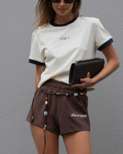 SŚAINT SPORT TRACK SHORTS - BROWN