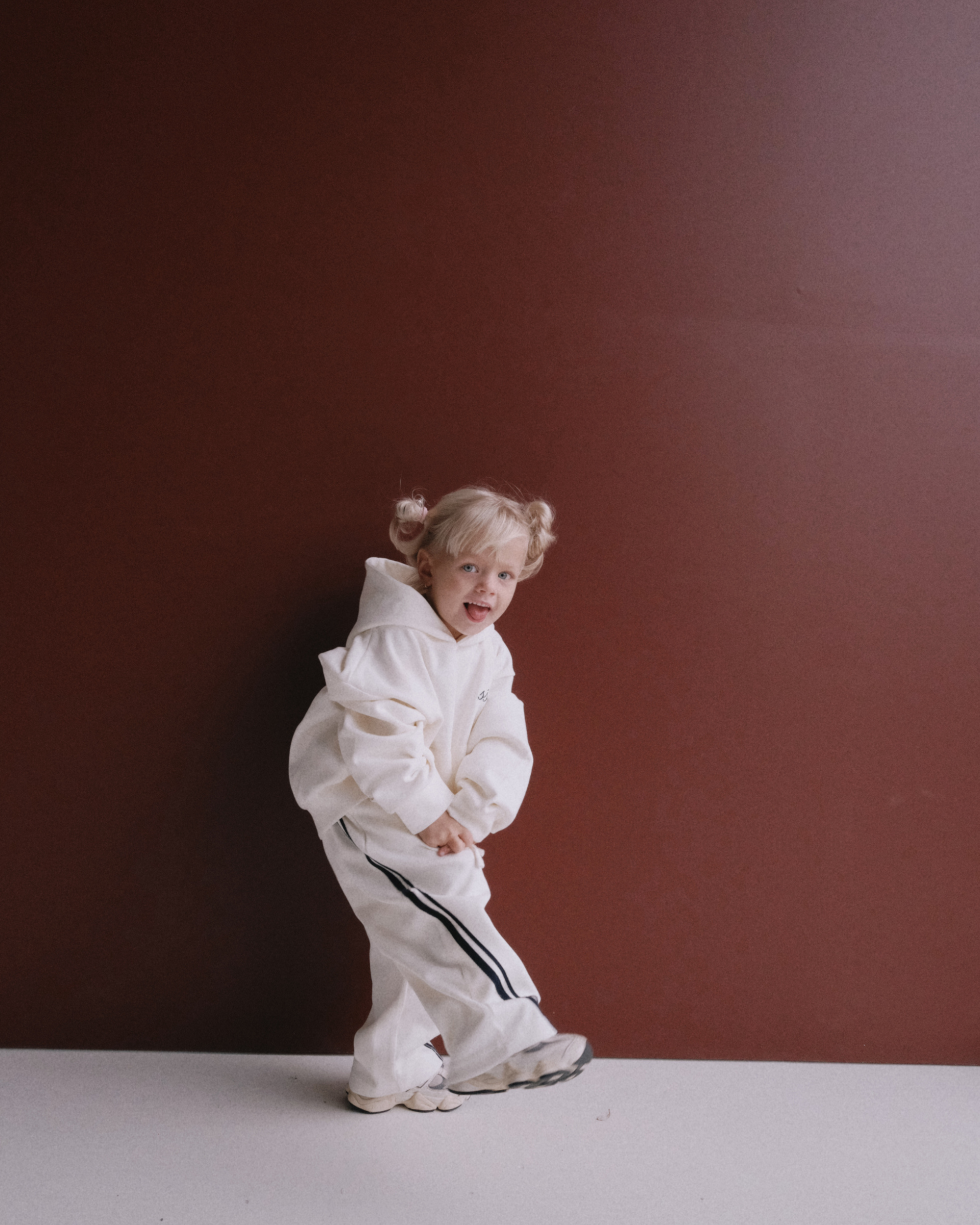 KIDS BARREL PANTS - BUTTER & NAVY