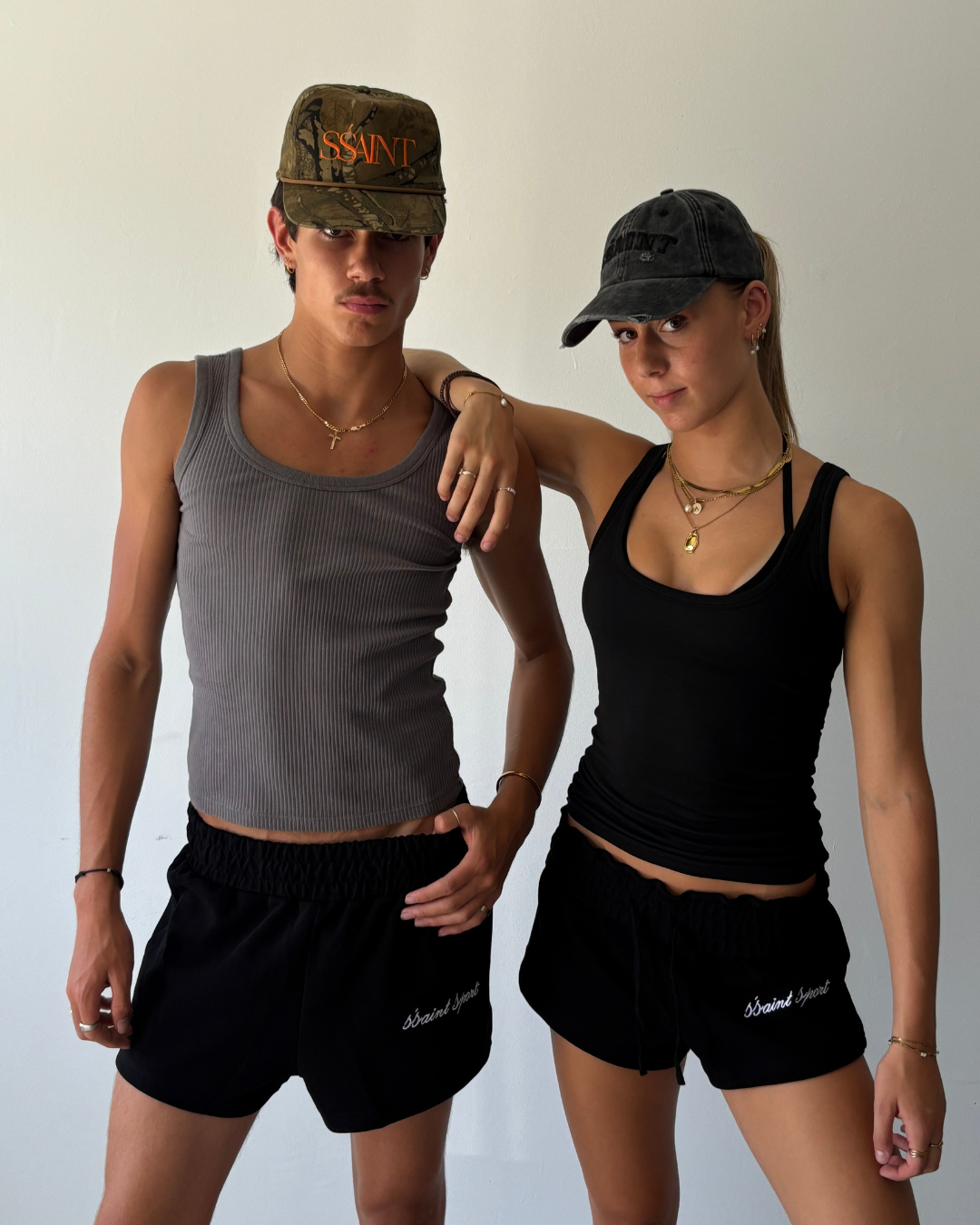 SŚAINT SPORT TRACK SHORTS - BLACK