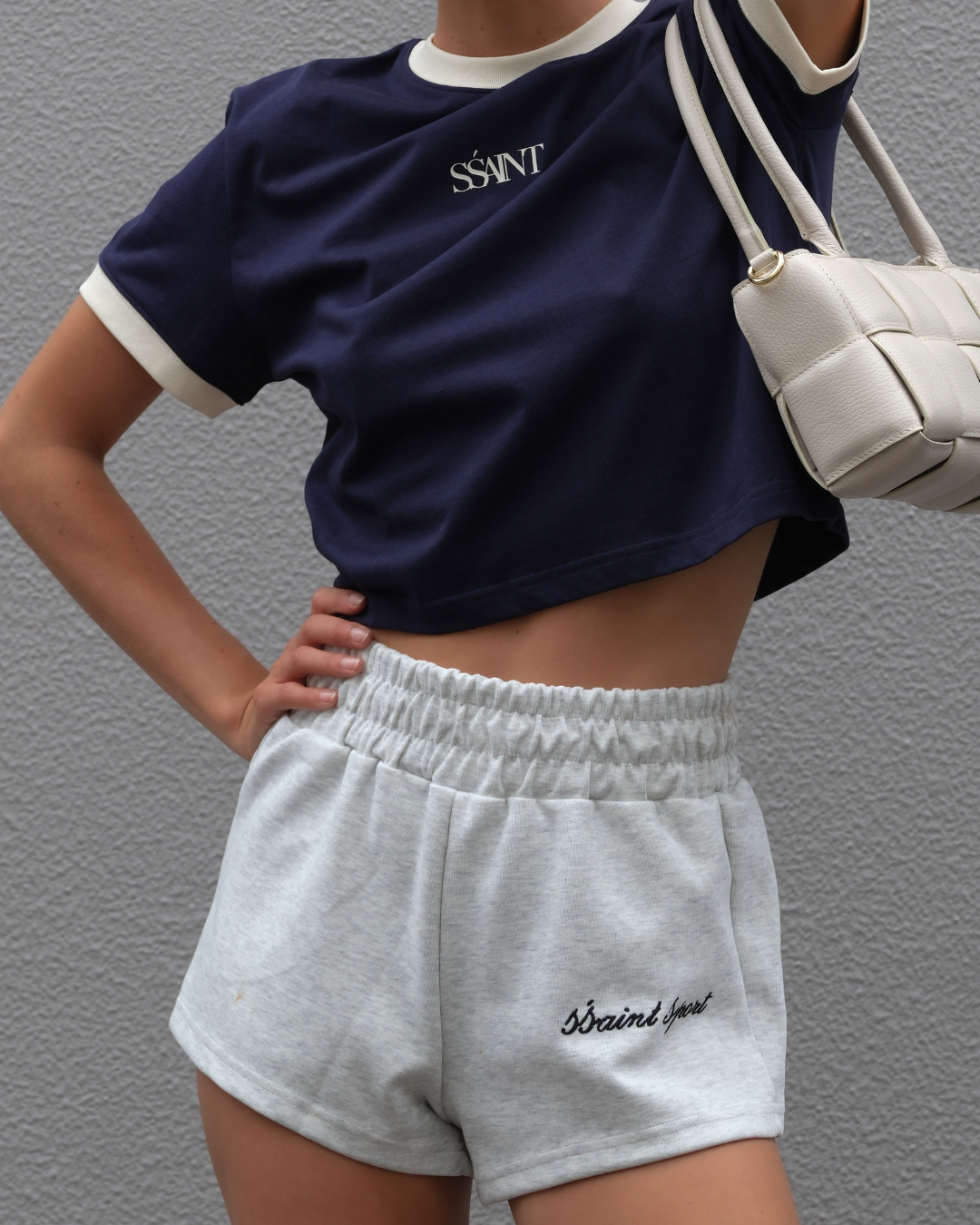 SŚAINT SPORT TRACK SHORTS - GREY