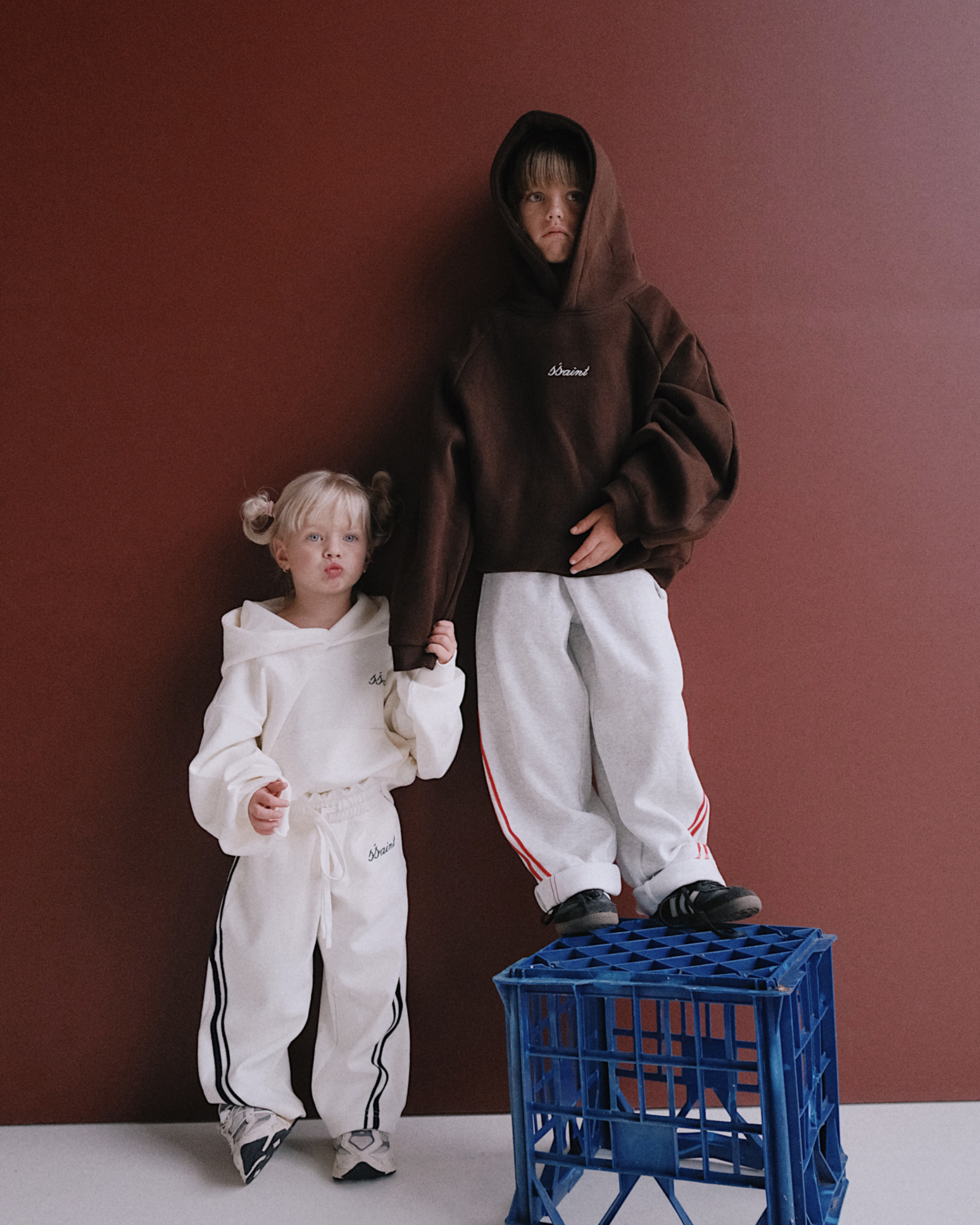 KIDS BARREL PANTS - BUTTER & NAVY