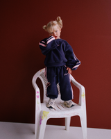 KIDS FLEECE TRACKPANT - NAVY & PINK