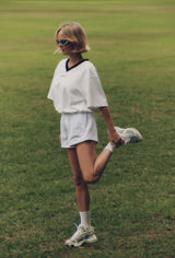 REFLECTIVE LOGO SHORTS - WHITE