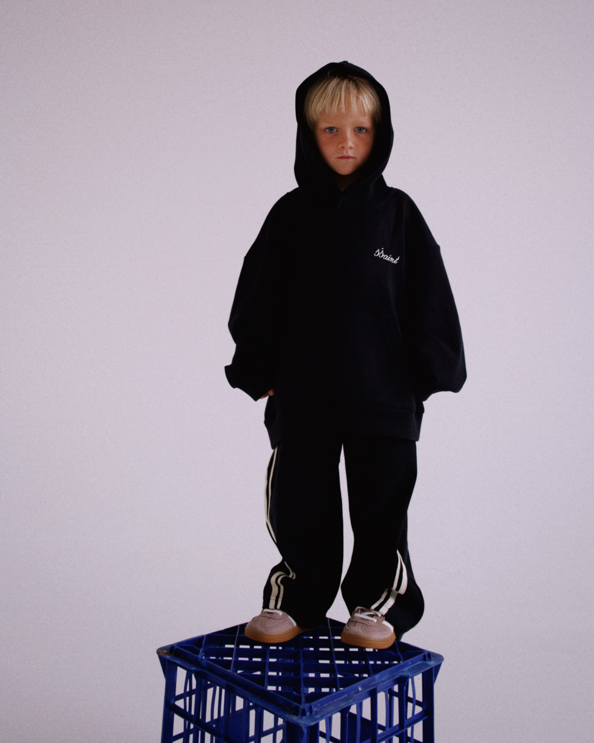KIDS BARREL PANTS - BLACK & BUTTER