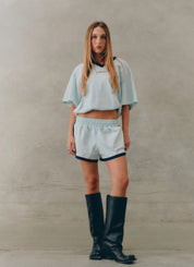 REFLECTIVE V NECK TEE - MINT