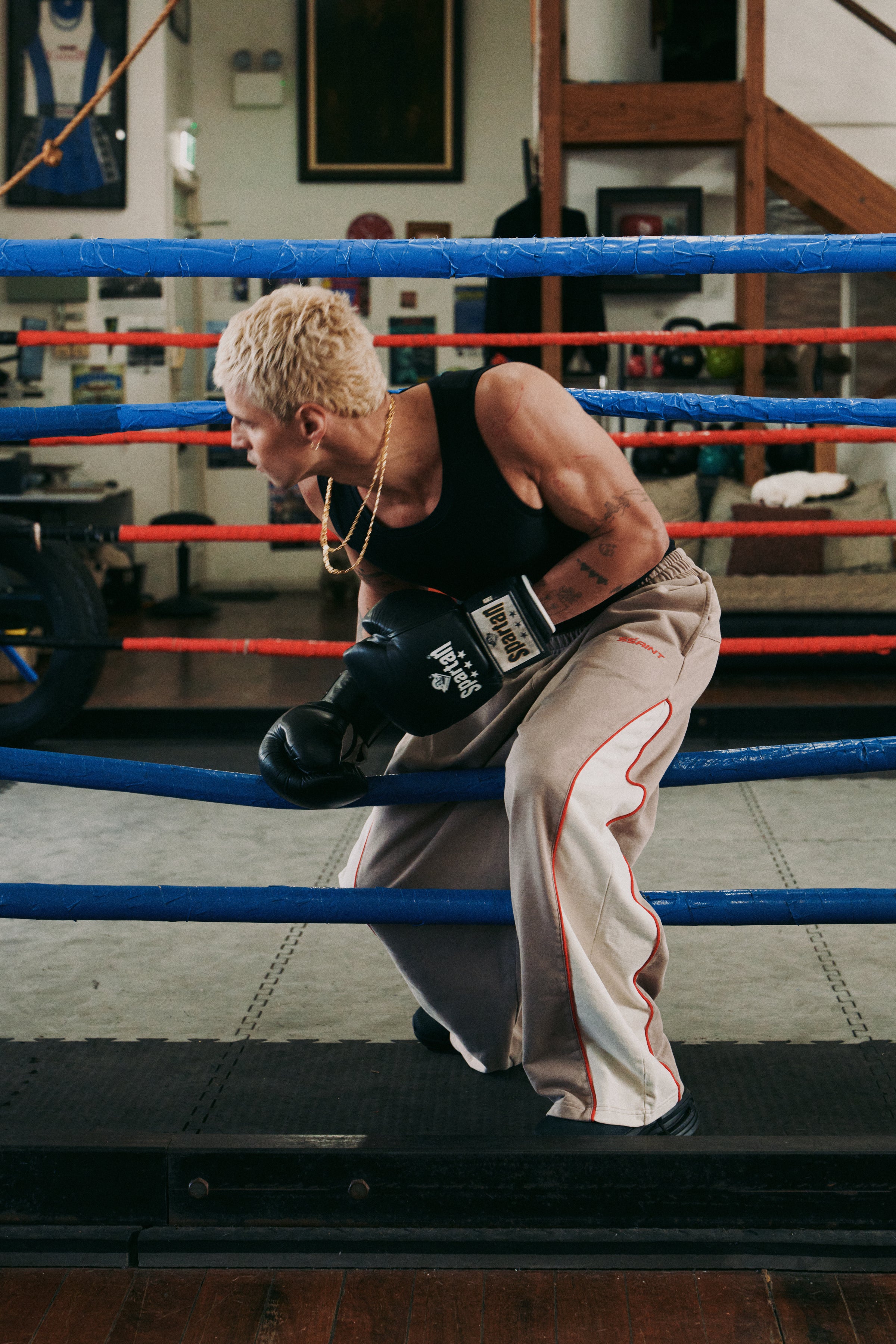 THE RIVAL TRACK PANT - ACID WASH BEIGE