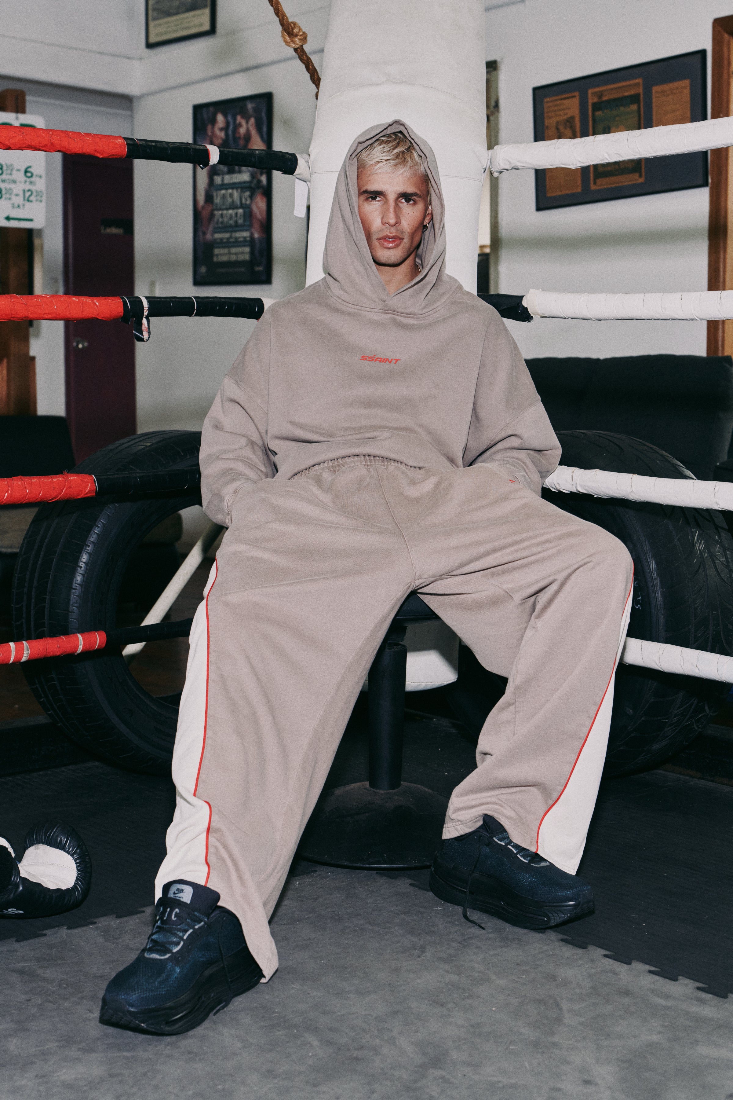 THE RIVAL TRACK PANT - ACID WASH BEIGE