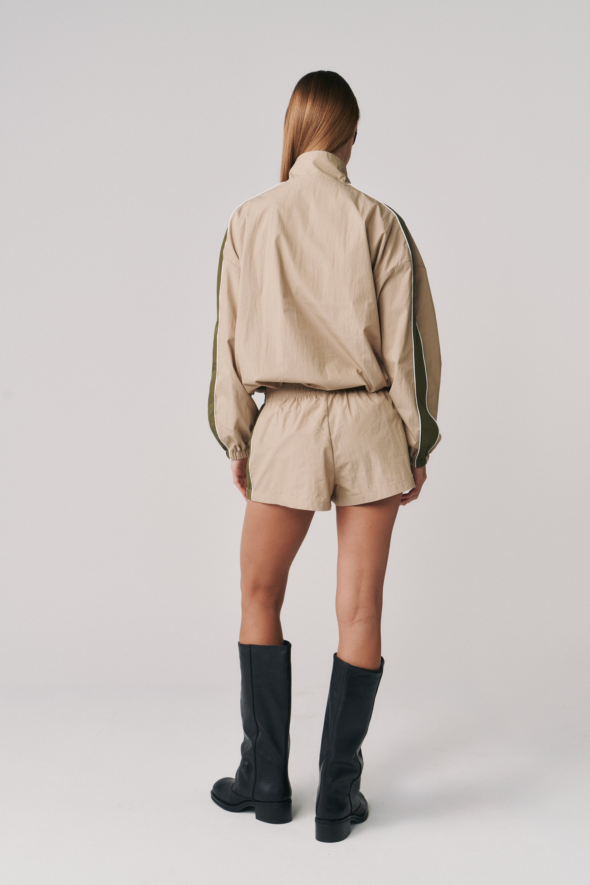 THE GROUNDS TRACK JACKET - TAN & KHAKI