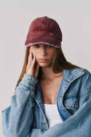 SCRIPT LOGO CAP - CHERRY