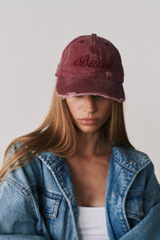 SCRIPT LOGO CAP - CHERRY