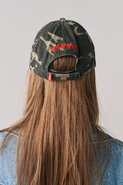 CAMO DAD CAP - CHERRY