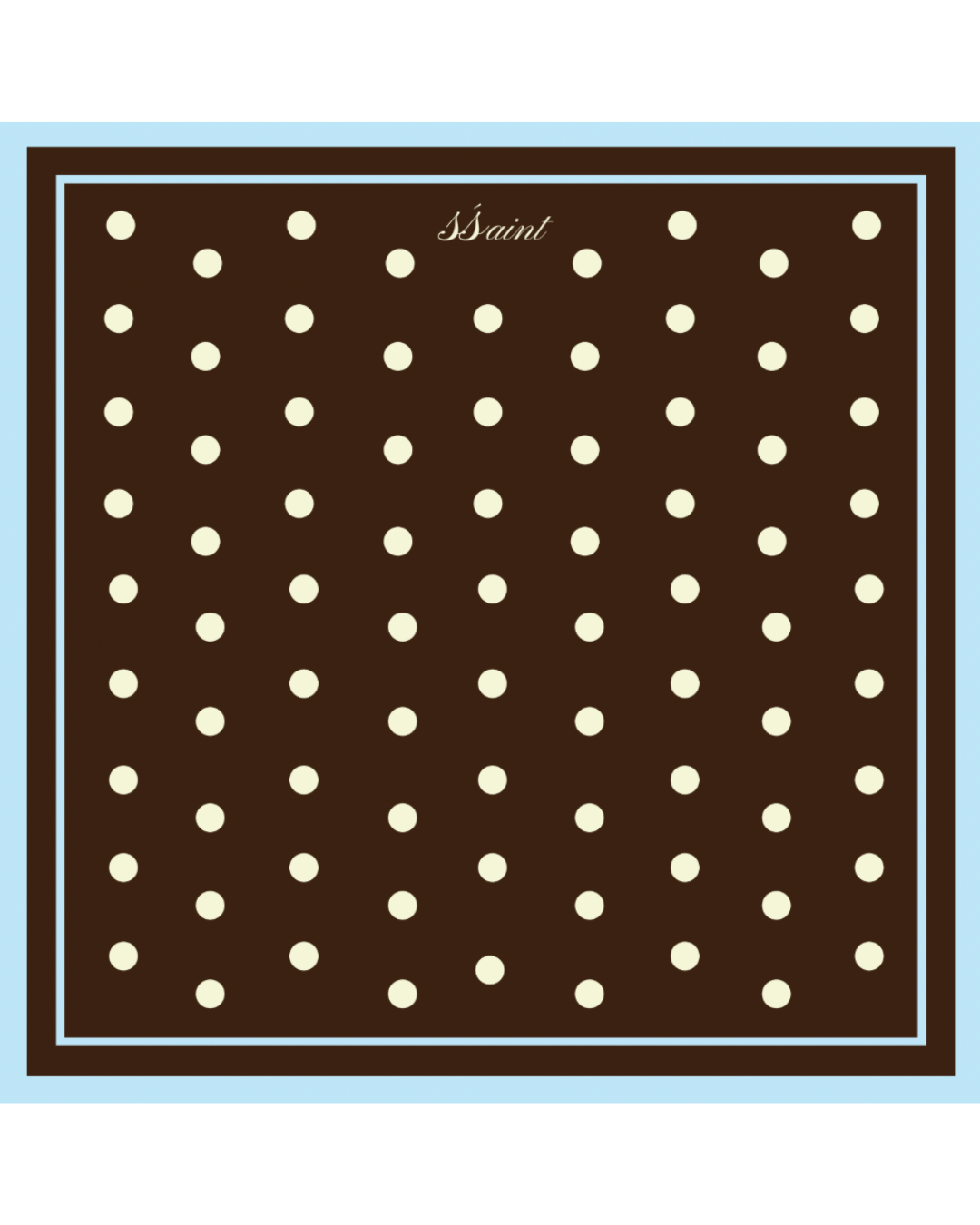 POLKA DOT HEAD SCARF - BROWN & BLUE