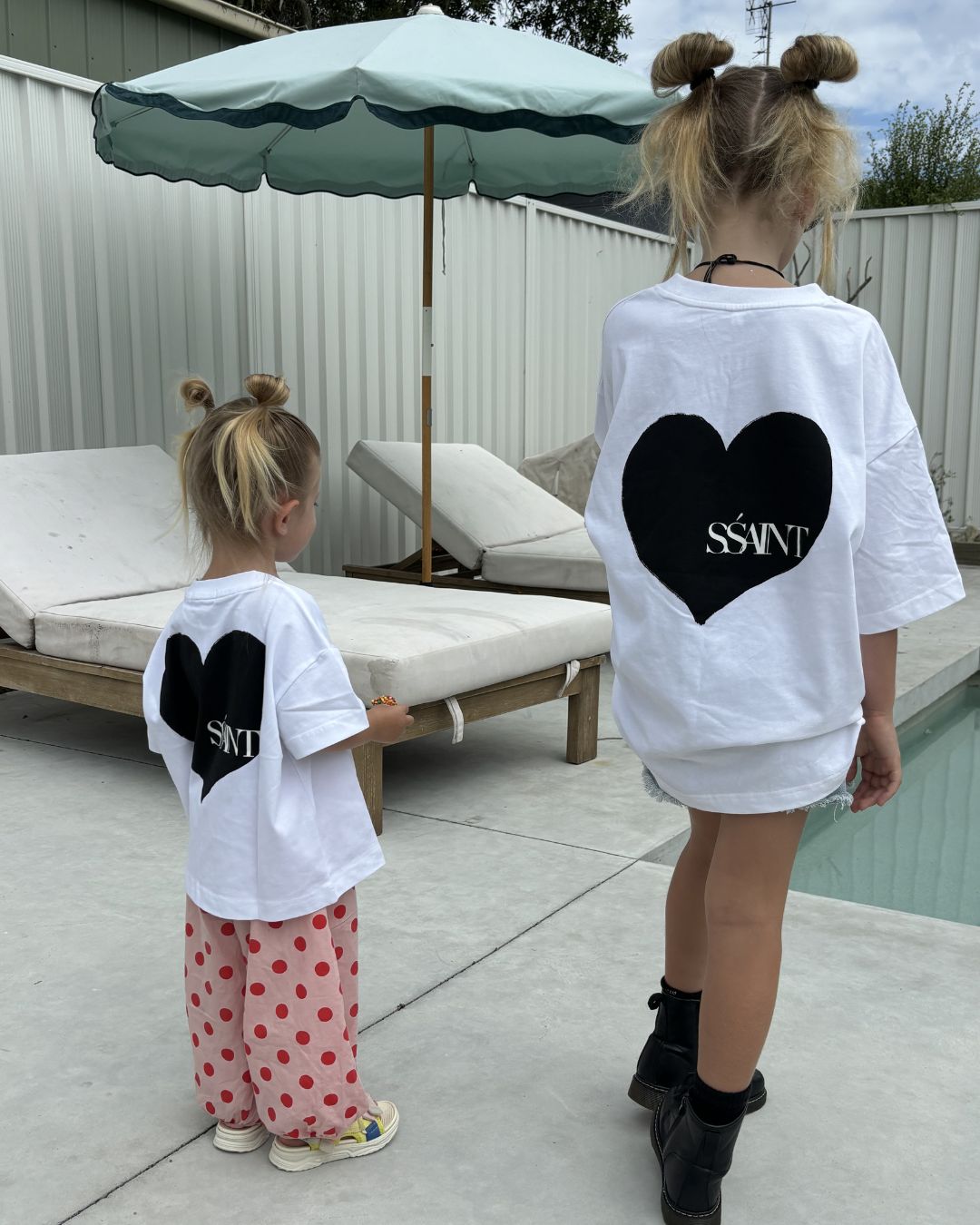 SŚAINT HEART TEE BLACK - MATCH YOUR MINI BUNDLE
