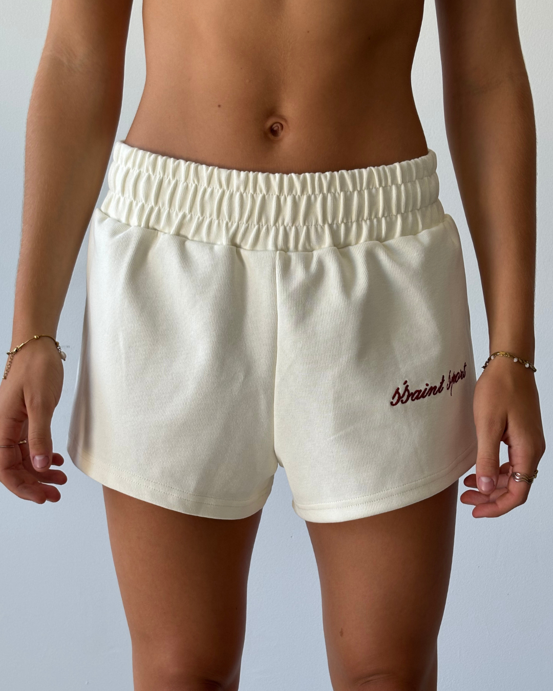 SŚAINT SPORT TRACK SHORTS - BUTTER
