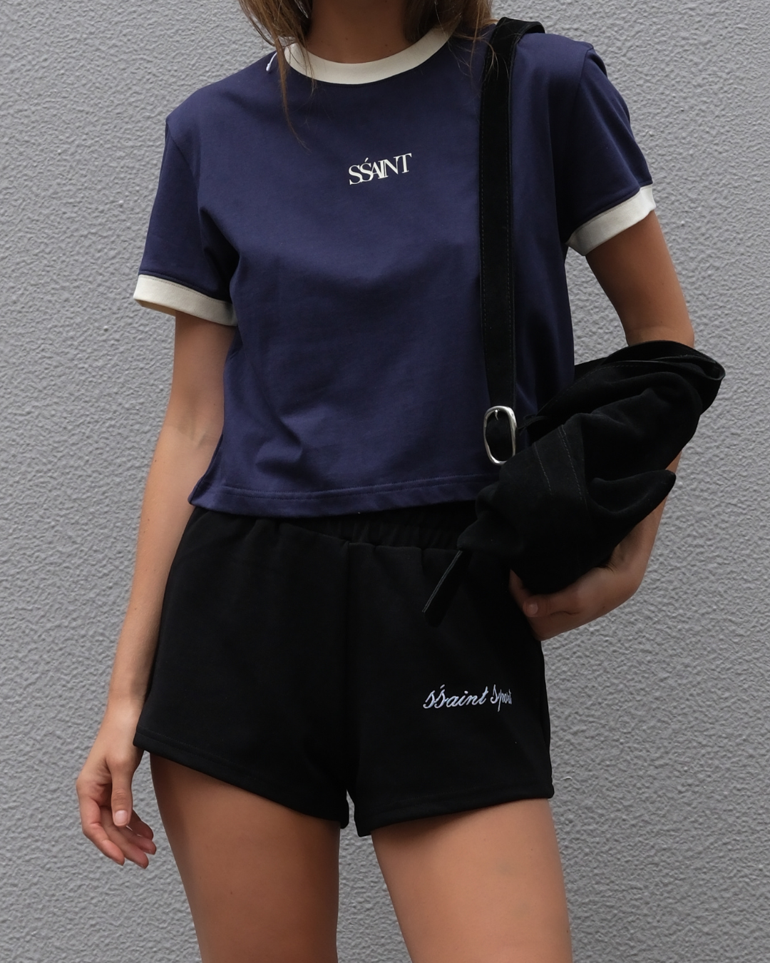 SŚAINT SPORT TRACK SHORTS - BLACK