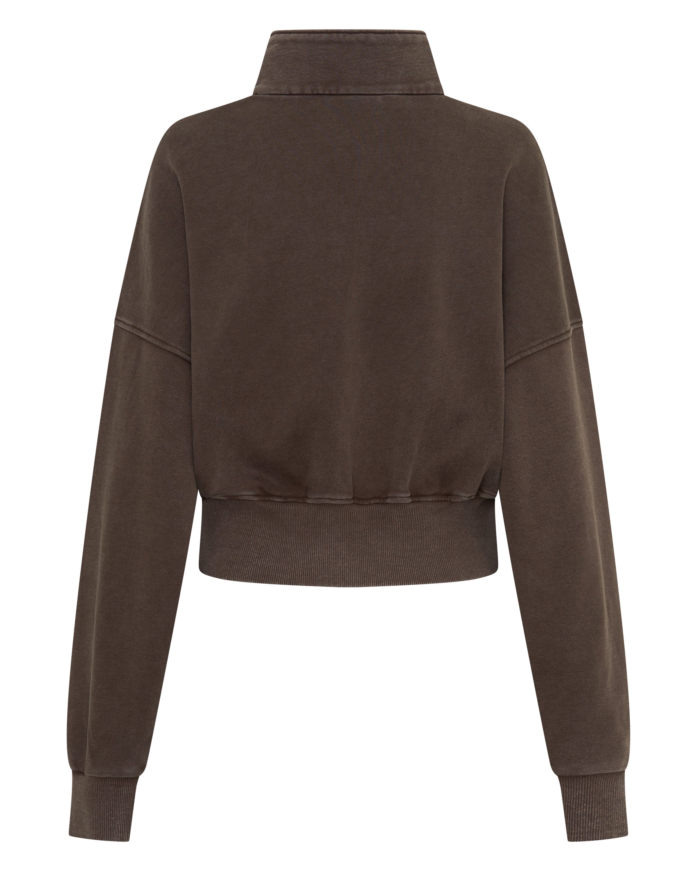 SŚAINT BROWN ACID WASH CROPPED JACKET