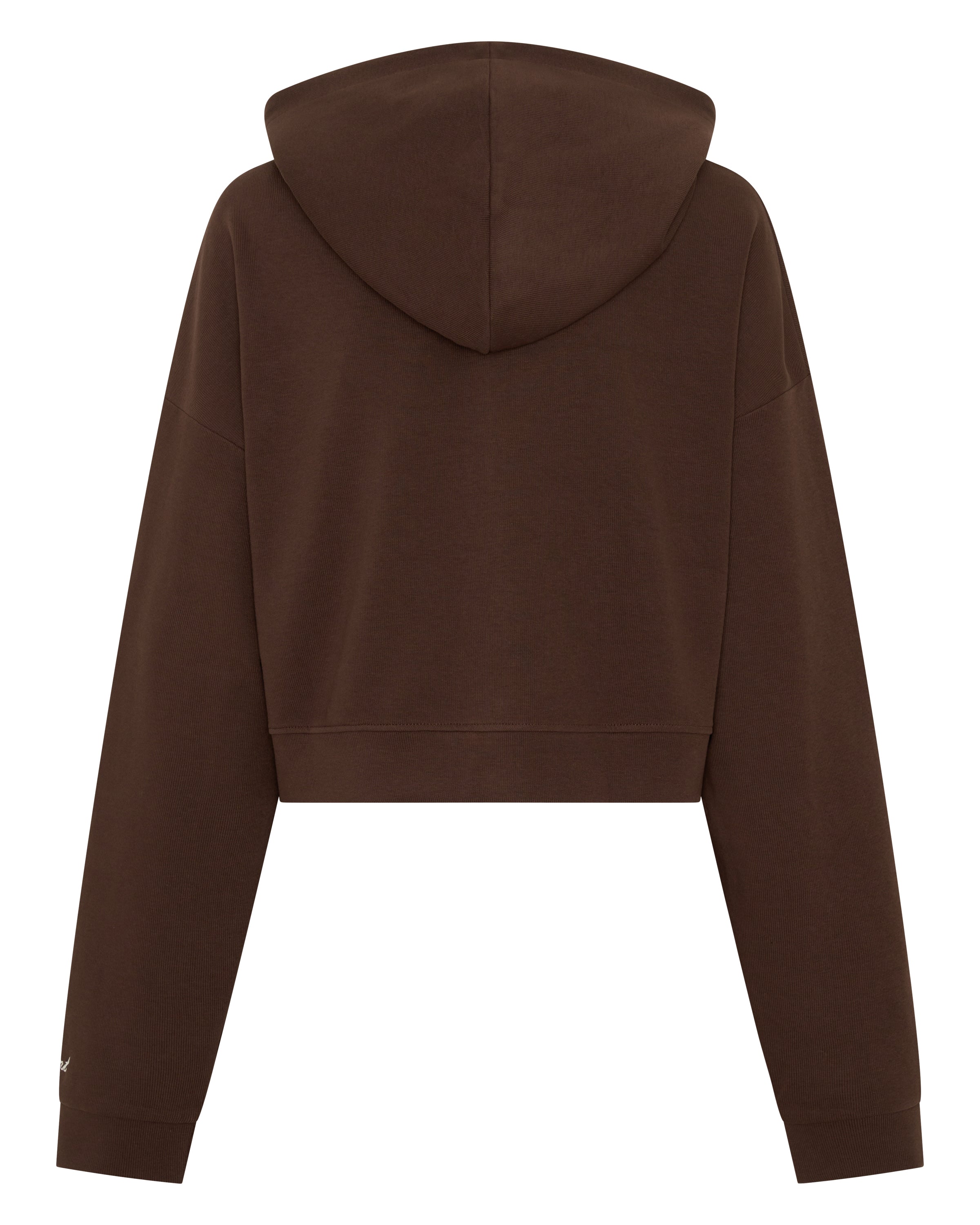 SŚAINT CROPPED HOODIE - BROWN