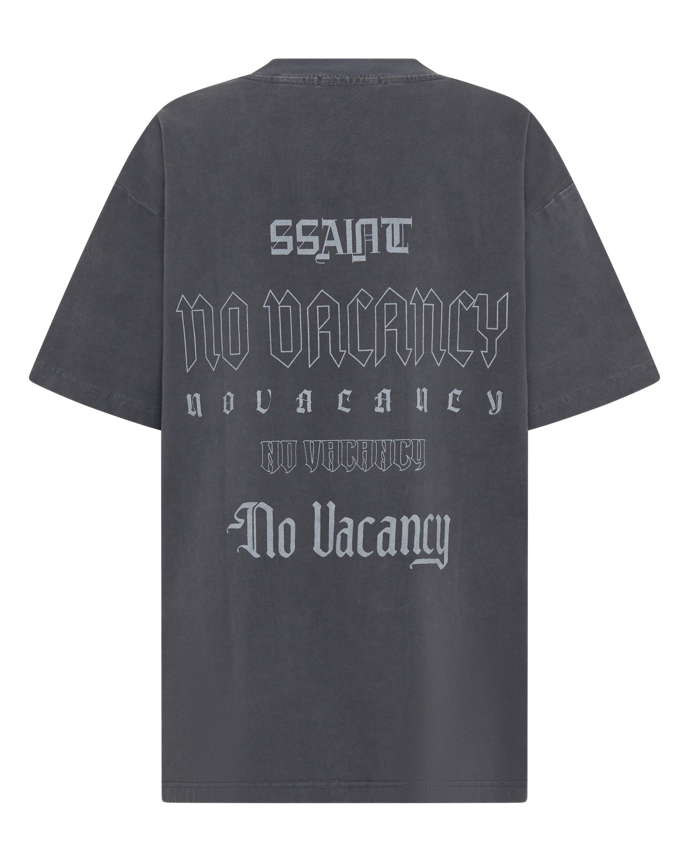 NO VACANCY TEE - CHARCOAL ACID WASH