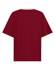 REFLECTIVE V NECK TEE - CHERRY