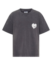 KIDS HEART TEE - ACID WASH CHARCOAL