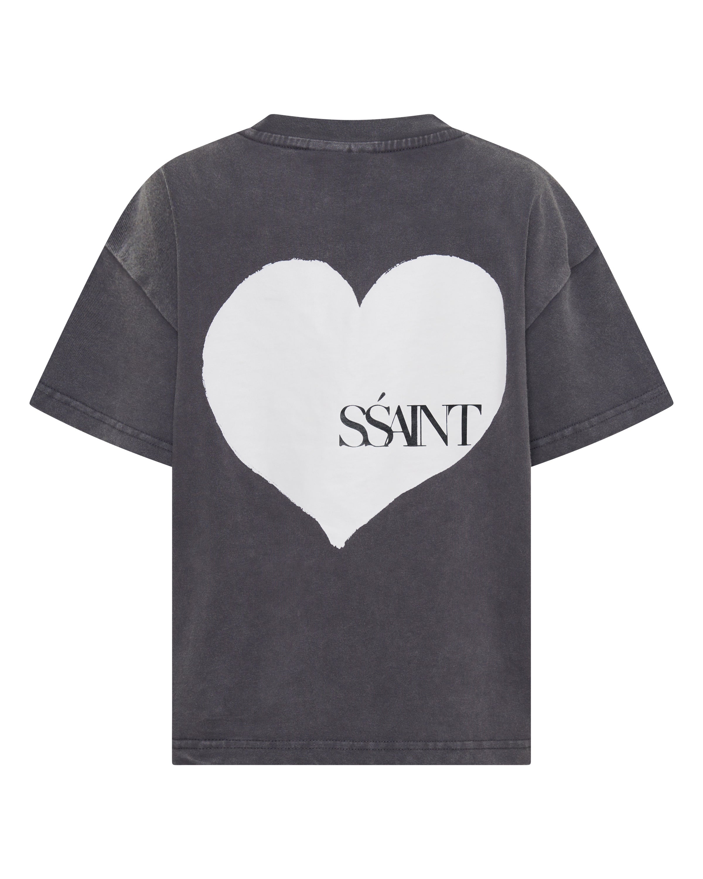 KIDS HEART TEE - ACID WASH CHARCOAL