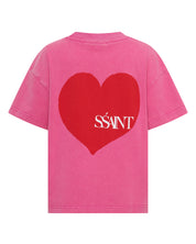 KIDS HEART TEE - ACID WASH PINK