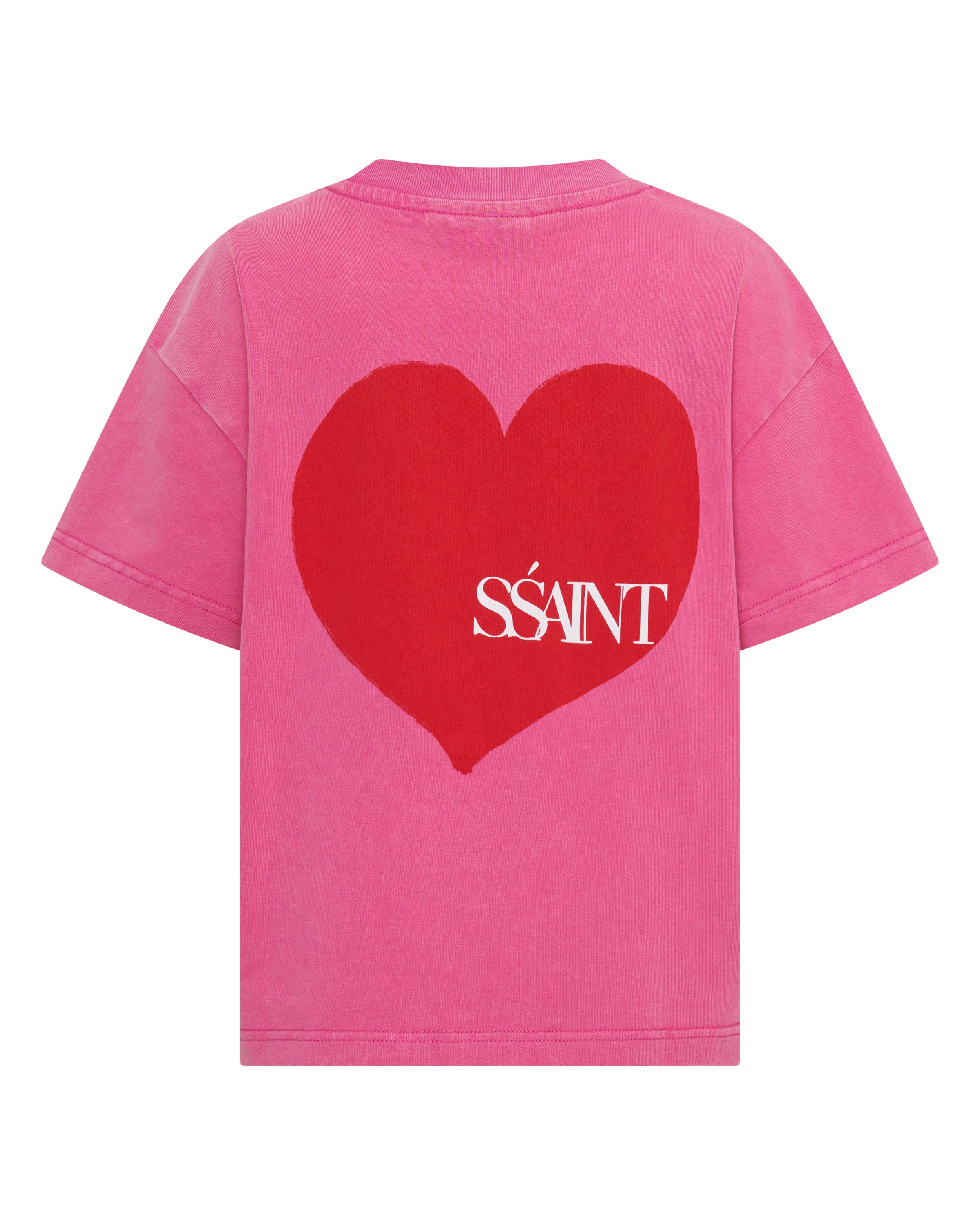 KIDS HEART TEE - ACID WASH PINK