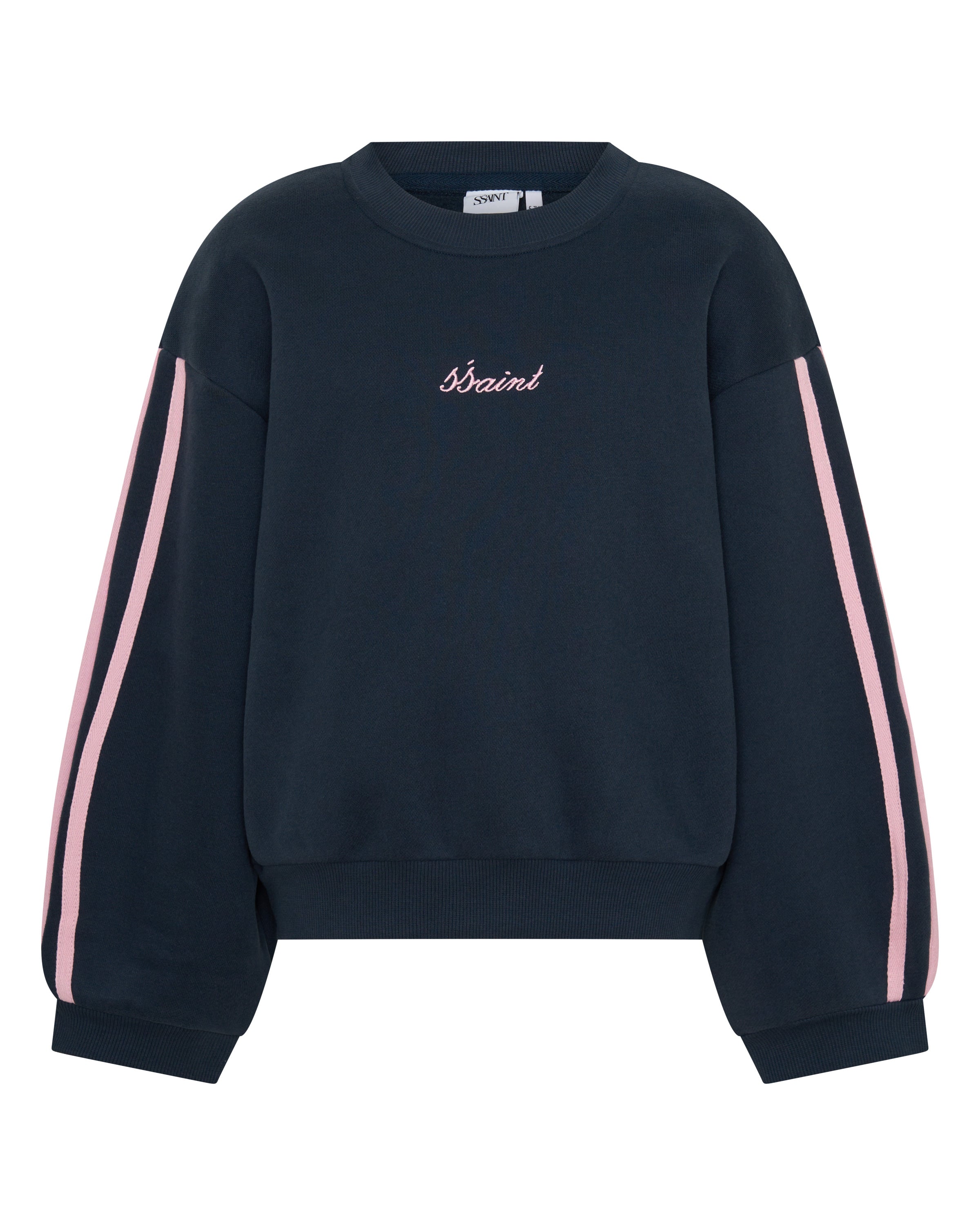 KIDS FLEECE CREW - NAVY & PINK