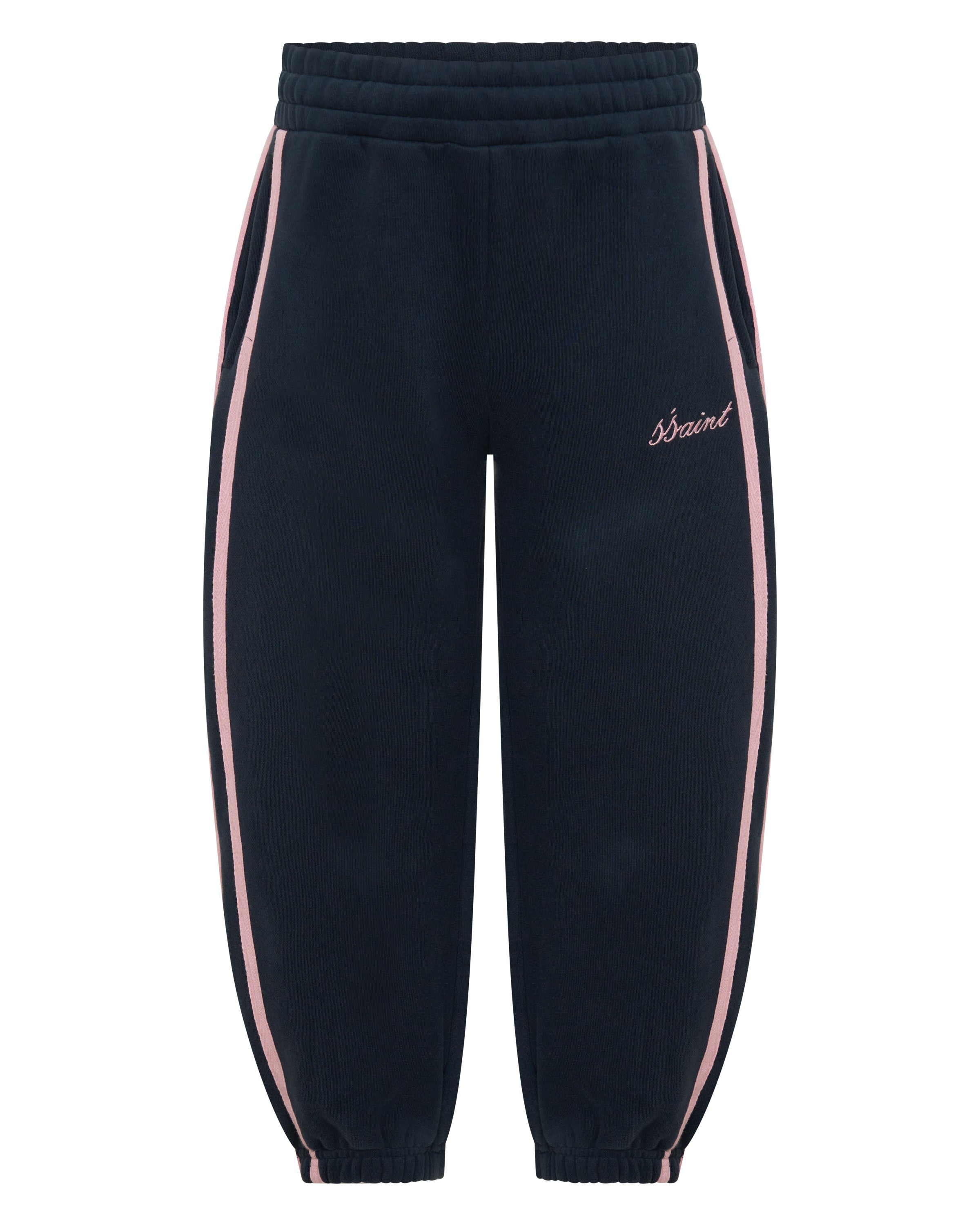 KIDS FLEECE TRACKPANT - NAVY & PINK