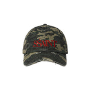 CAMO DAD CAP - CHERRY