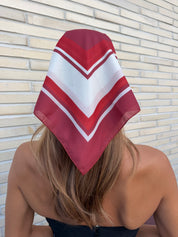 RED PRINT HEAD SCARF