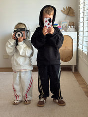 KIDS BARREL PANTS - BLACK & BUTTER
