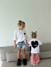 SŚAINT HEART TEE BLACK - MATCH YOUR MINI BUNDLE