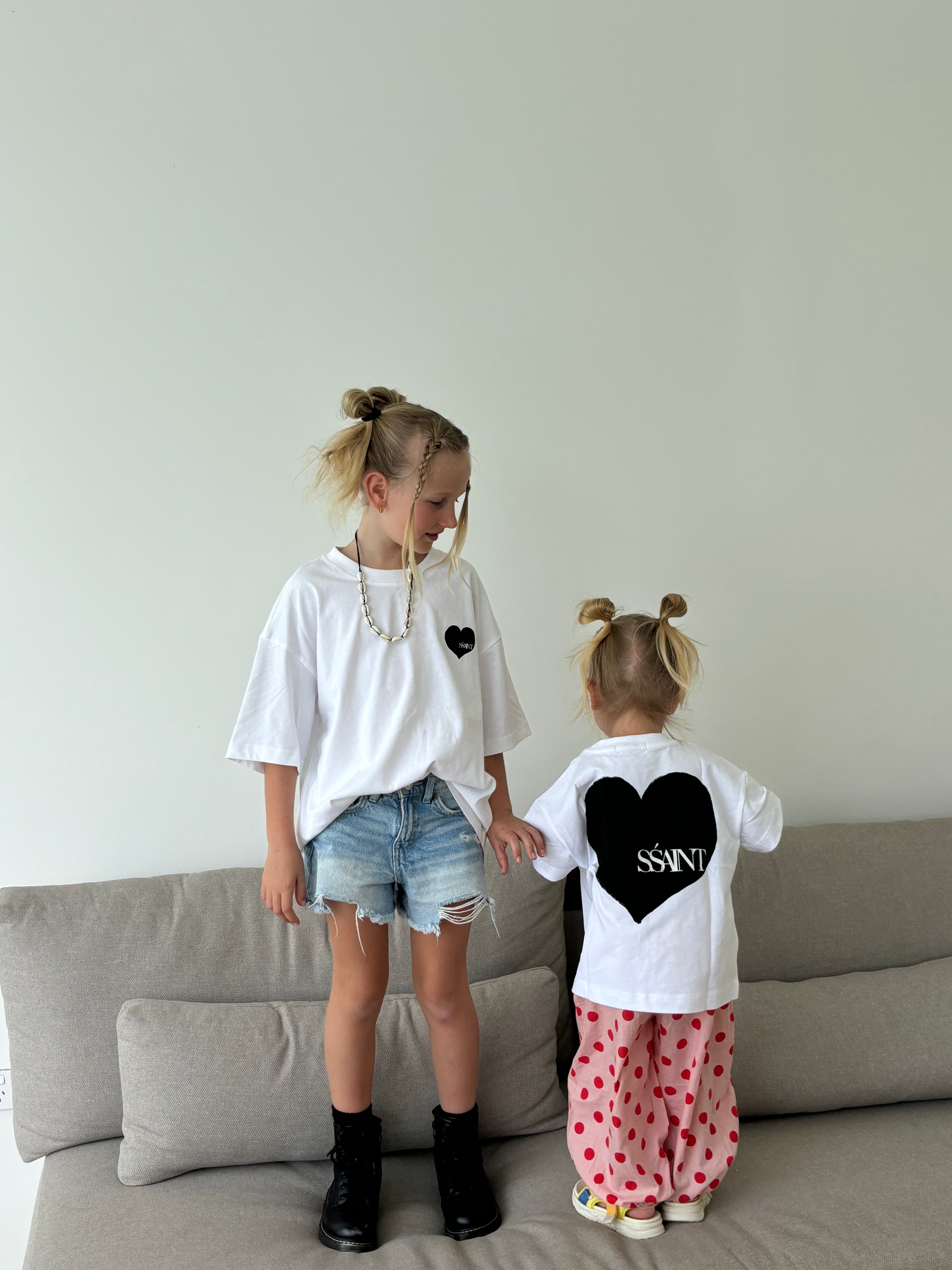 SŚAINT HEART TEE BLACK - MATCH YOUR MINI BUNDLE