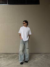 THE LEGACY TEE - WASHED WHITE // TONAL LOGO