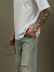 THE LEGACY TEE - WASHED WHITE // TONAL LOGO