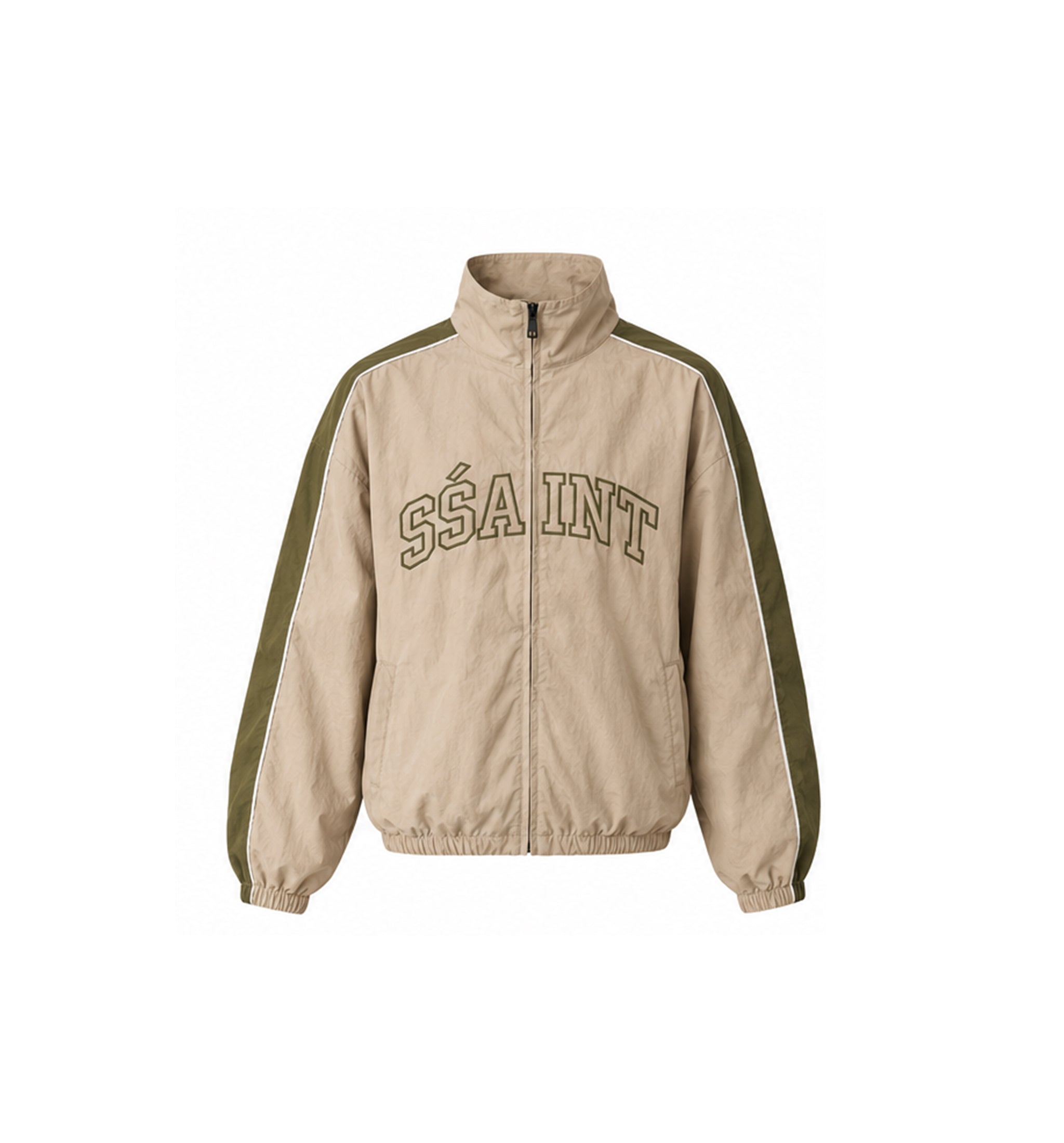 THE GROUNDS TRACK JACKET - TAN & KHAKI