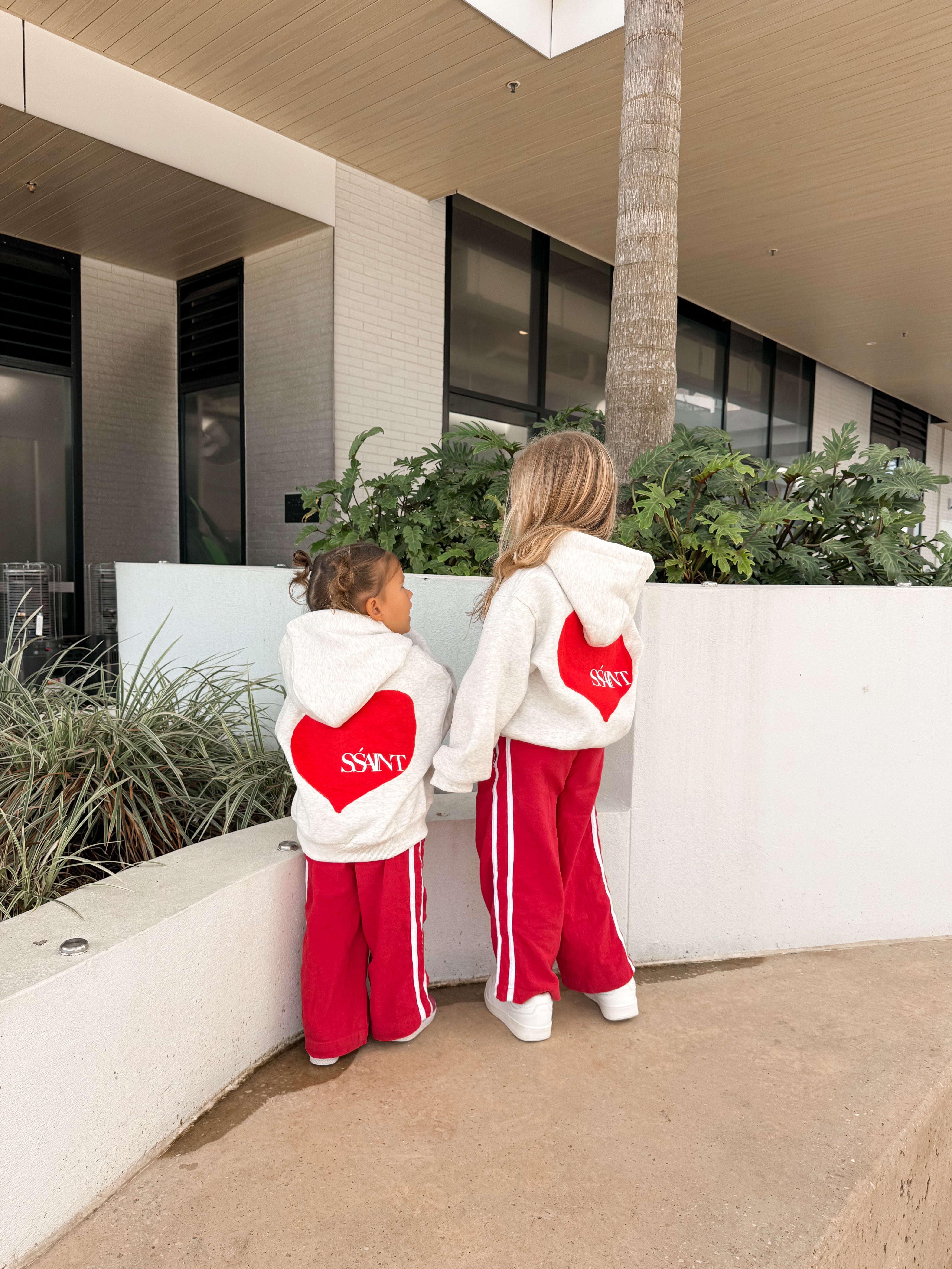 KIDS HEART HOODIE - GREY