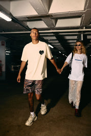 SŚAINT HEART TEE - CREAM & BLACK
