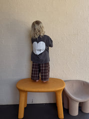 KIDS HEART TEE - ACID WASH CHARCOAL