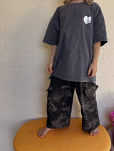 KIDS HEART TEE - ACID WASH CHARCOAL